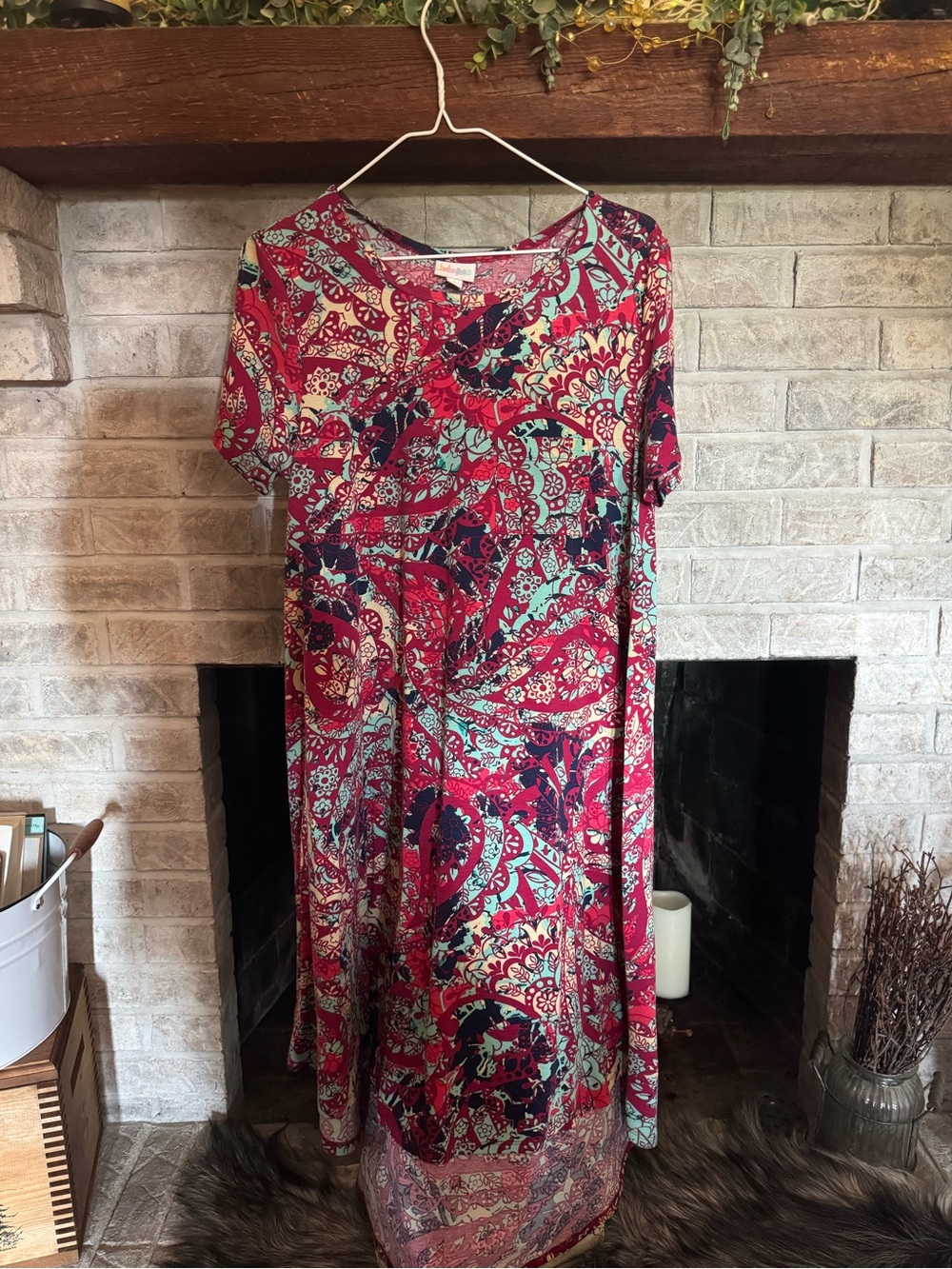 Women’s Floral Print Maxi Dress - Red Multi
